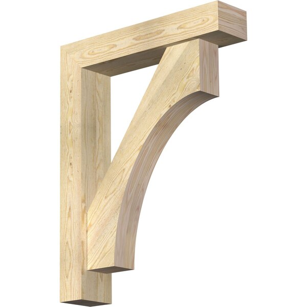 Ekena Millwork Westlake Block Rough Sawn Bracket w/ Offset Brace, Douglas Fir, 6"W x 28"D x 36"H BKT0604X28X36WTL05RDF - main